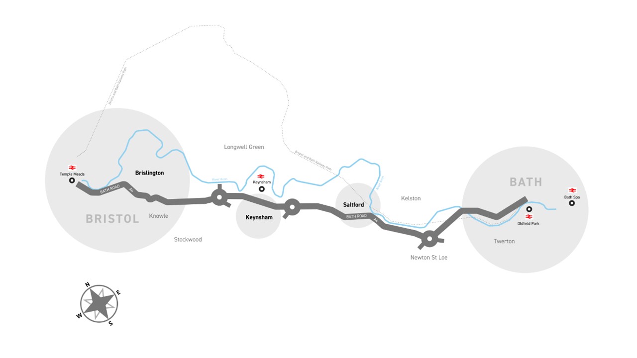 Update From WECA On A4 Bath To Bristol Corridor Transport Proposals A4 Bath To Bristol 2023 MAP Circles 1 