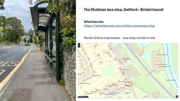 Image shows a bus stop installed the wrong way around, exposing those waiting to use the bus to the elements and road spray.