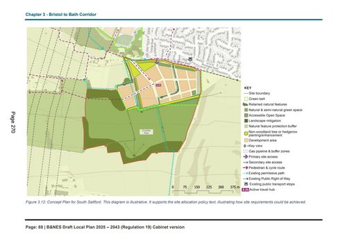 B&NES Council's concept plan for South Saltford, taken from the Draft Local Plan
